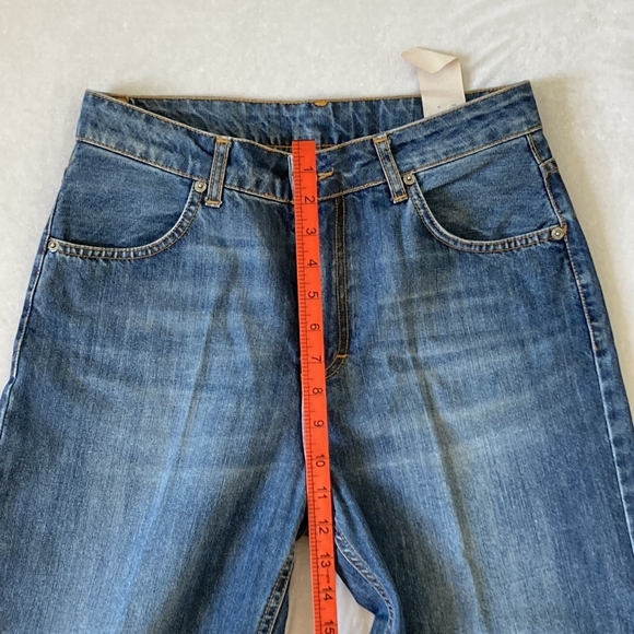 Preloved Made in Italy Blue Mid Cropped Wide Leg Jeans Size 42 - Authentic - Picture 6 of 14